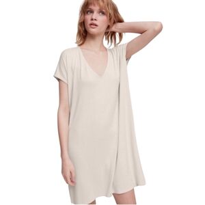 Aritzia Wilfred Free Marcoux Dress Minimalist Slouchy Womens XS Classic Beige